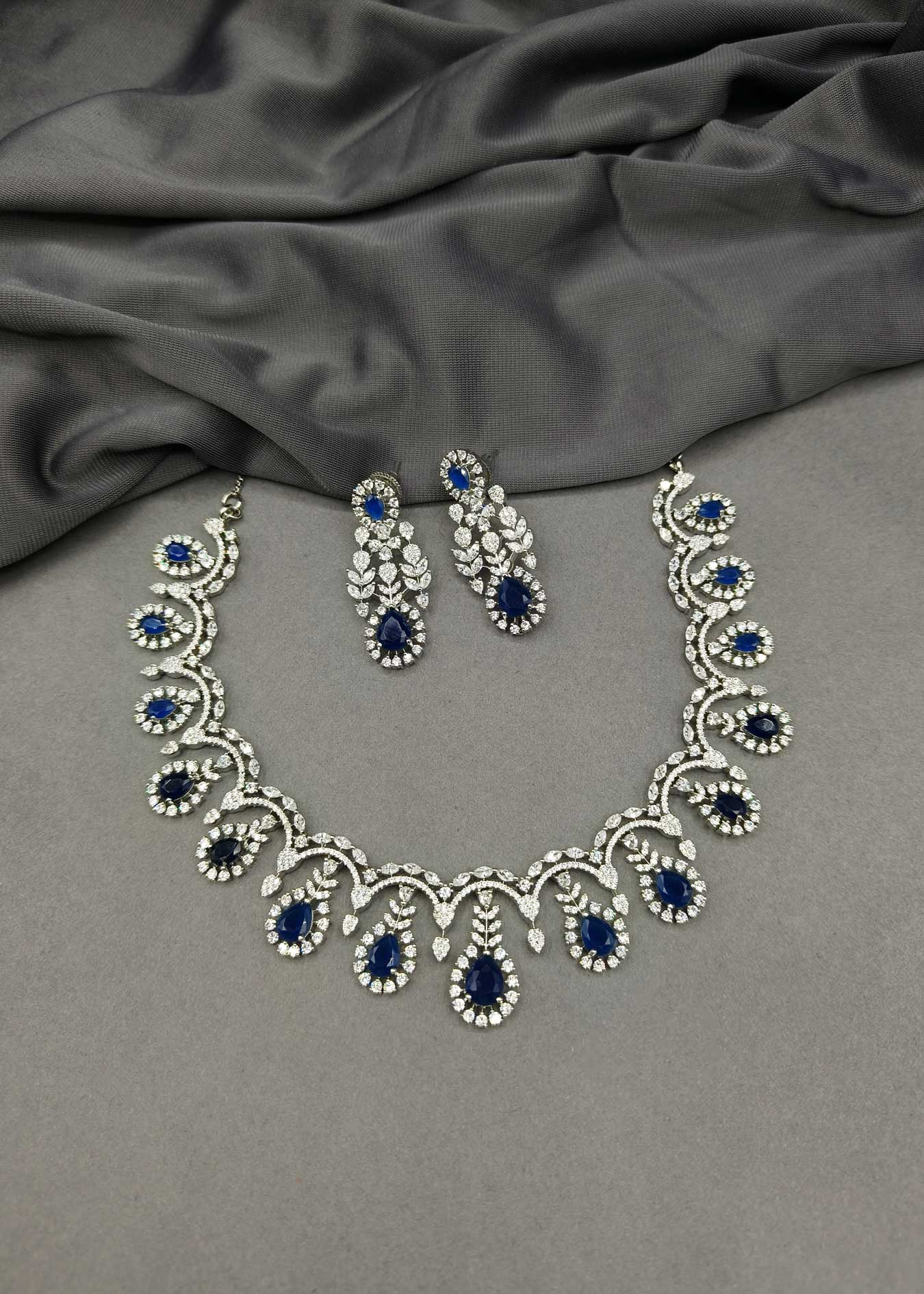 Elegant Cubic Zircon AD Stone Necklace Set