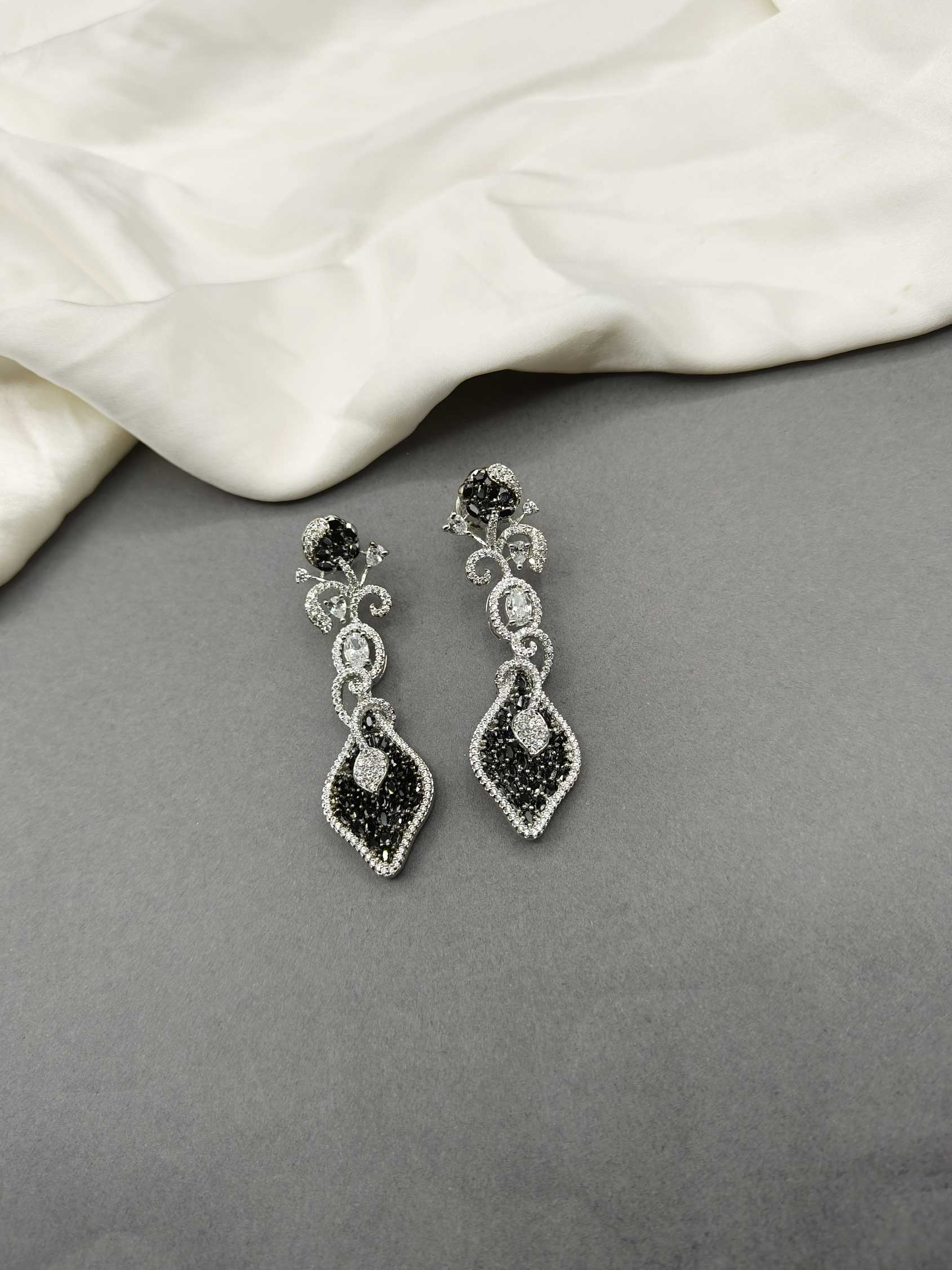 Premium Silver -Plated Cubic Zircon Long Women Earring