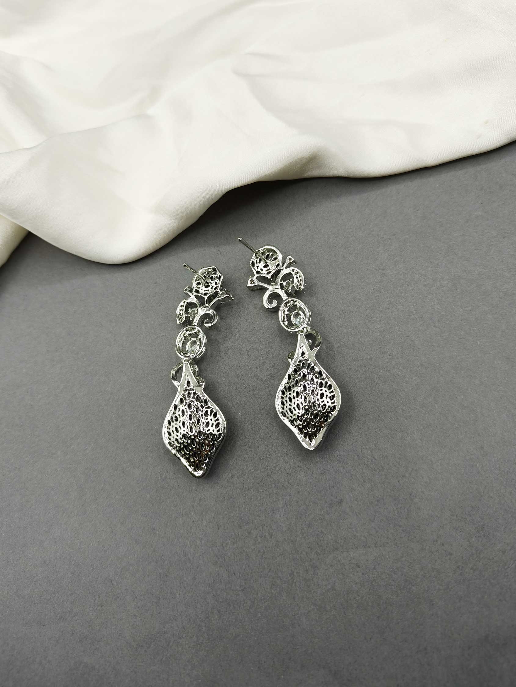 Premium Silver -Plated Cubic Zircon Long Women Earring