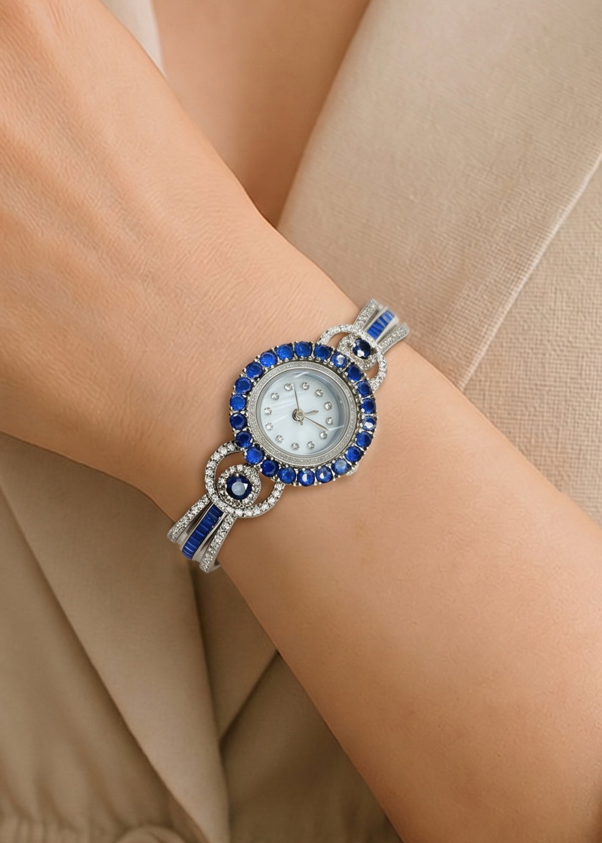 Cubic Zircon Diamond -Cut Fancy Women Watch