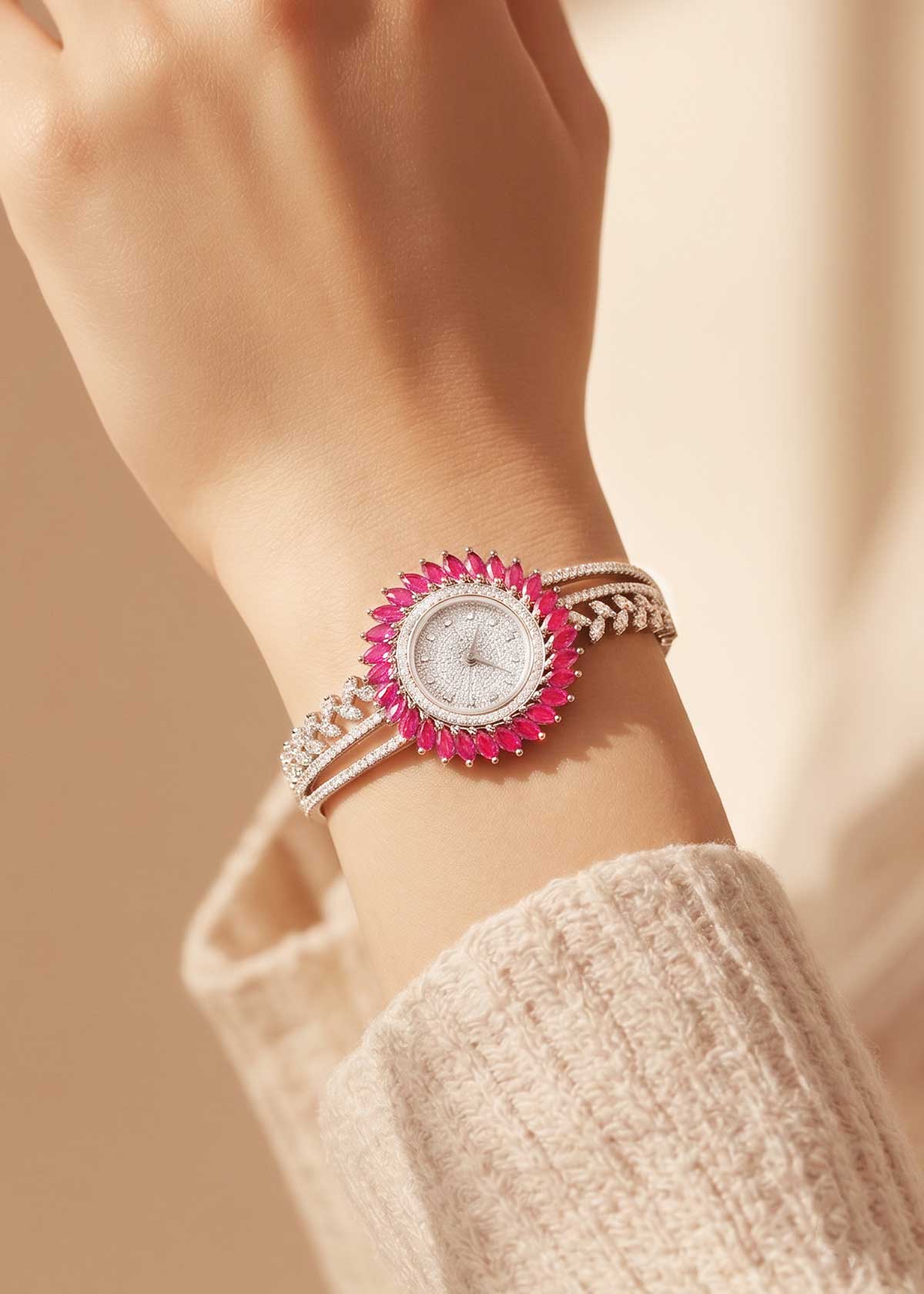 Cubic Zircon Exceptional Dynamic Women Watch