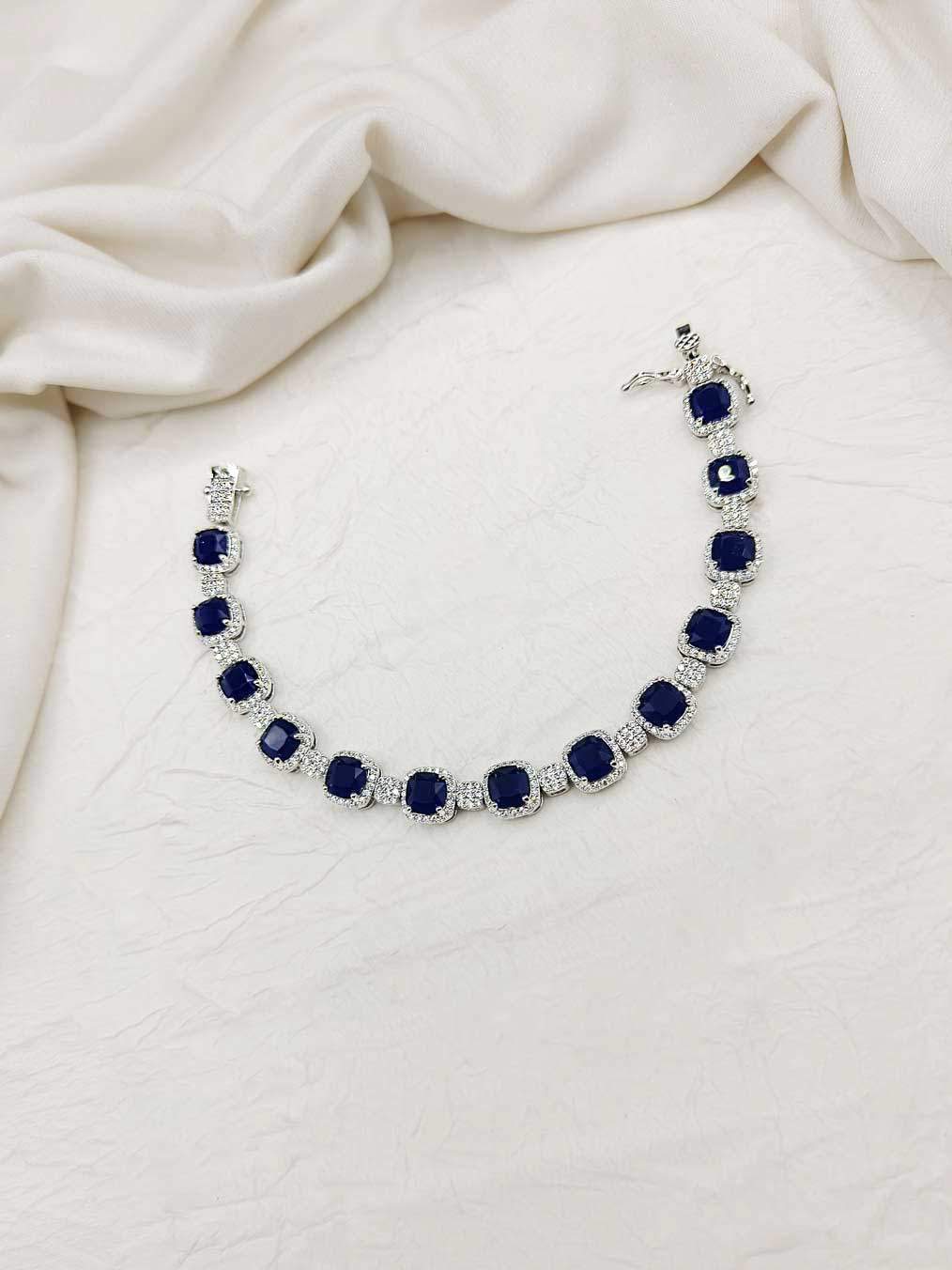 Cubic Zircon Silver Plated Beautiful Women Tennis Loose Bracelet