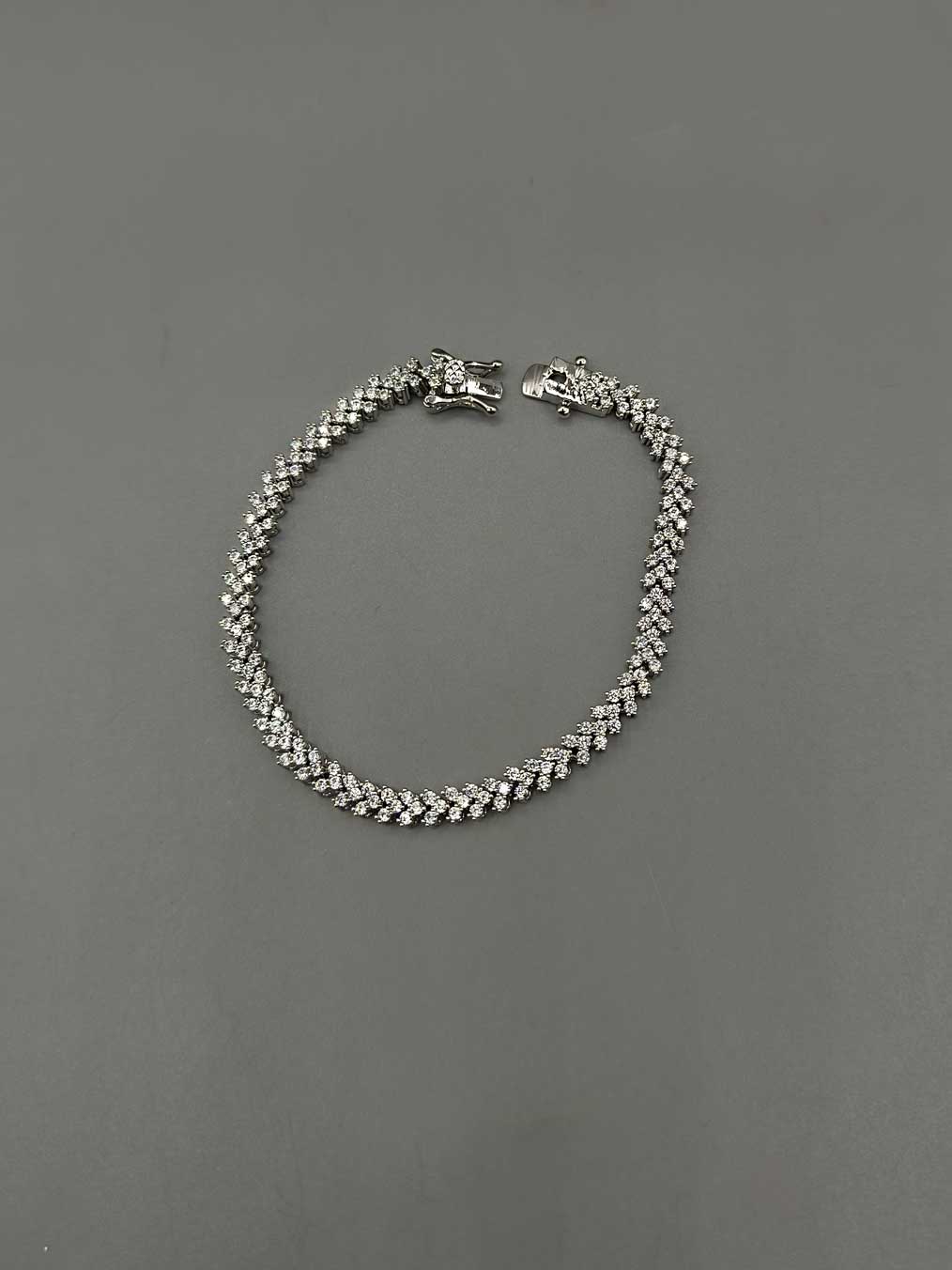 Cubic Zircon Silver Plated Women's Tennis Bracelet