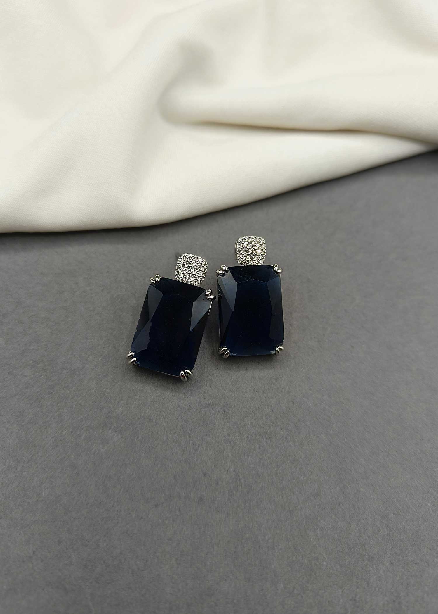 Cubic Zircon Square Shape Small Stud Earring