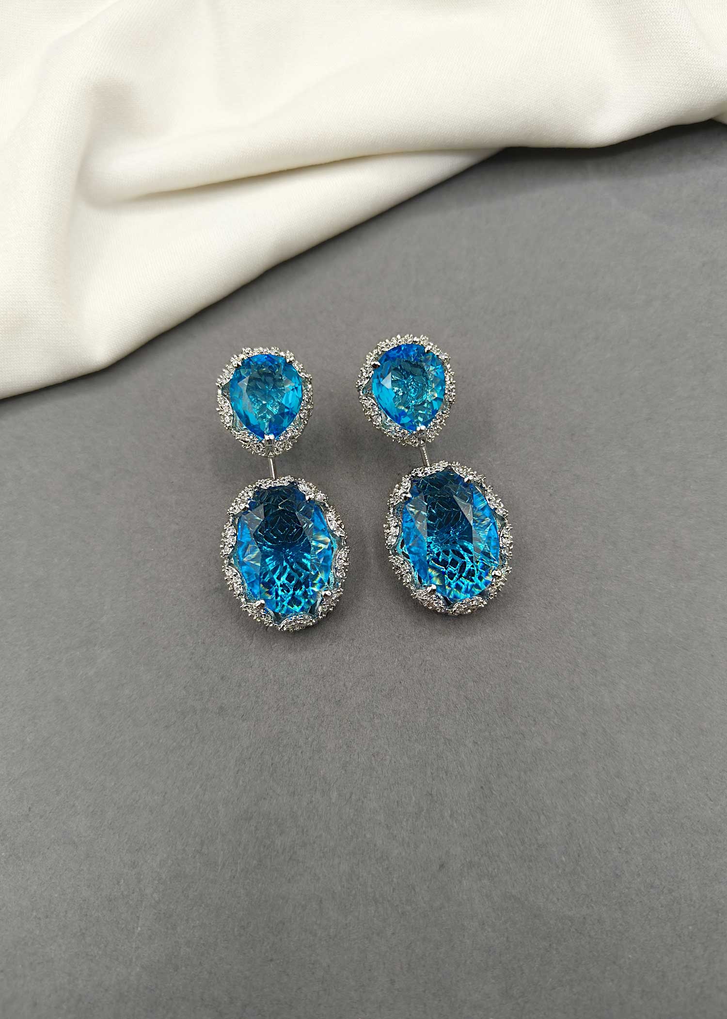 Cubic Zircon Big Stone Designer Women Earring