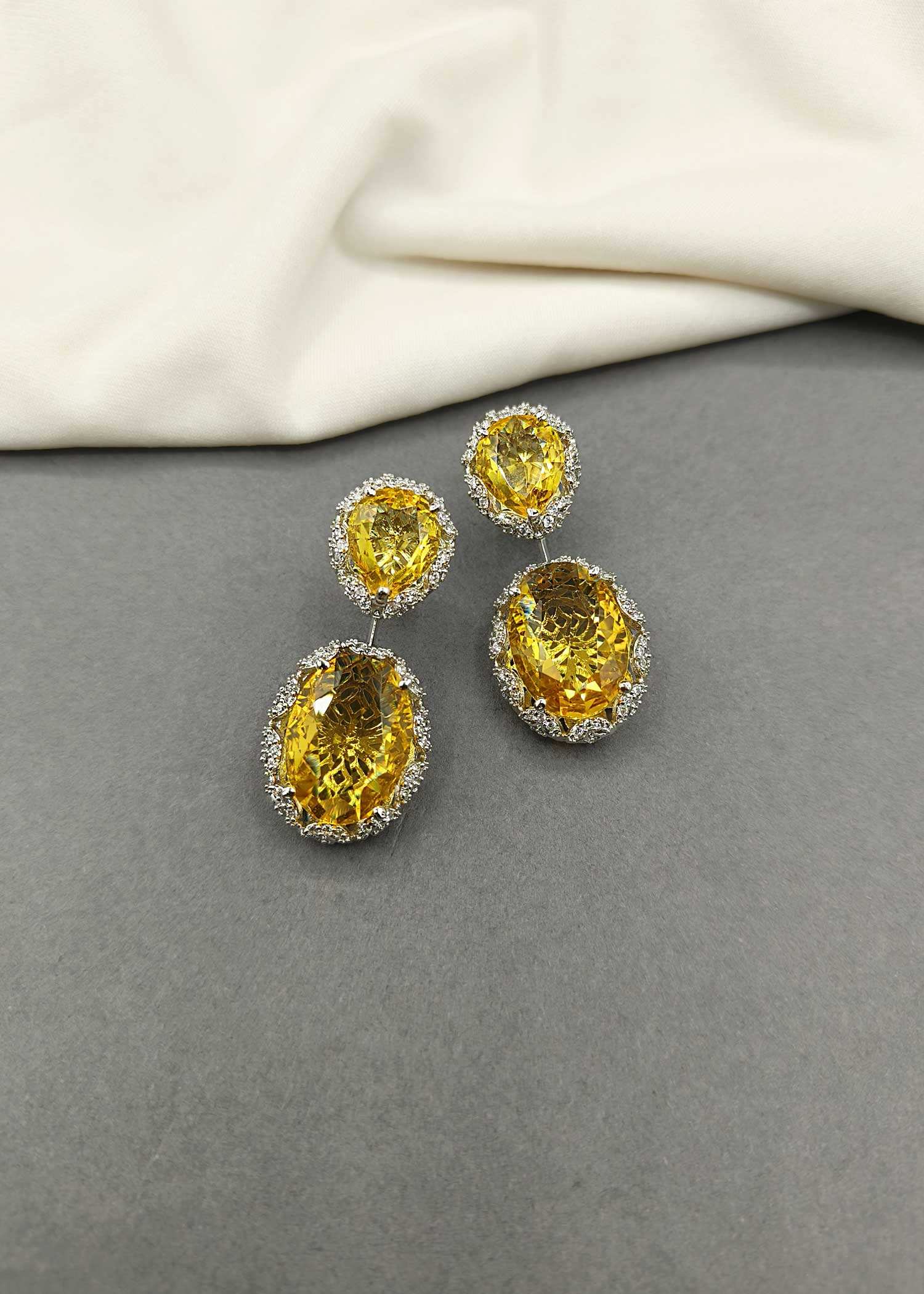 Cubic Zircon Big Stone Designer Women Earring