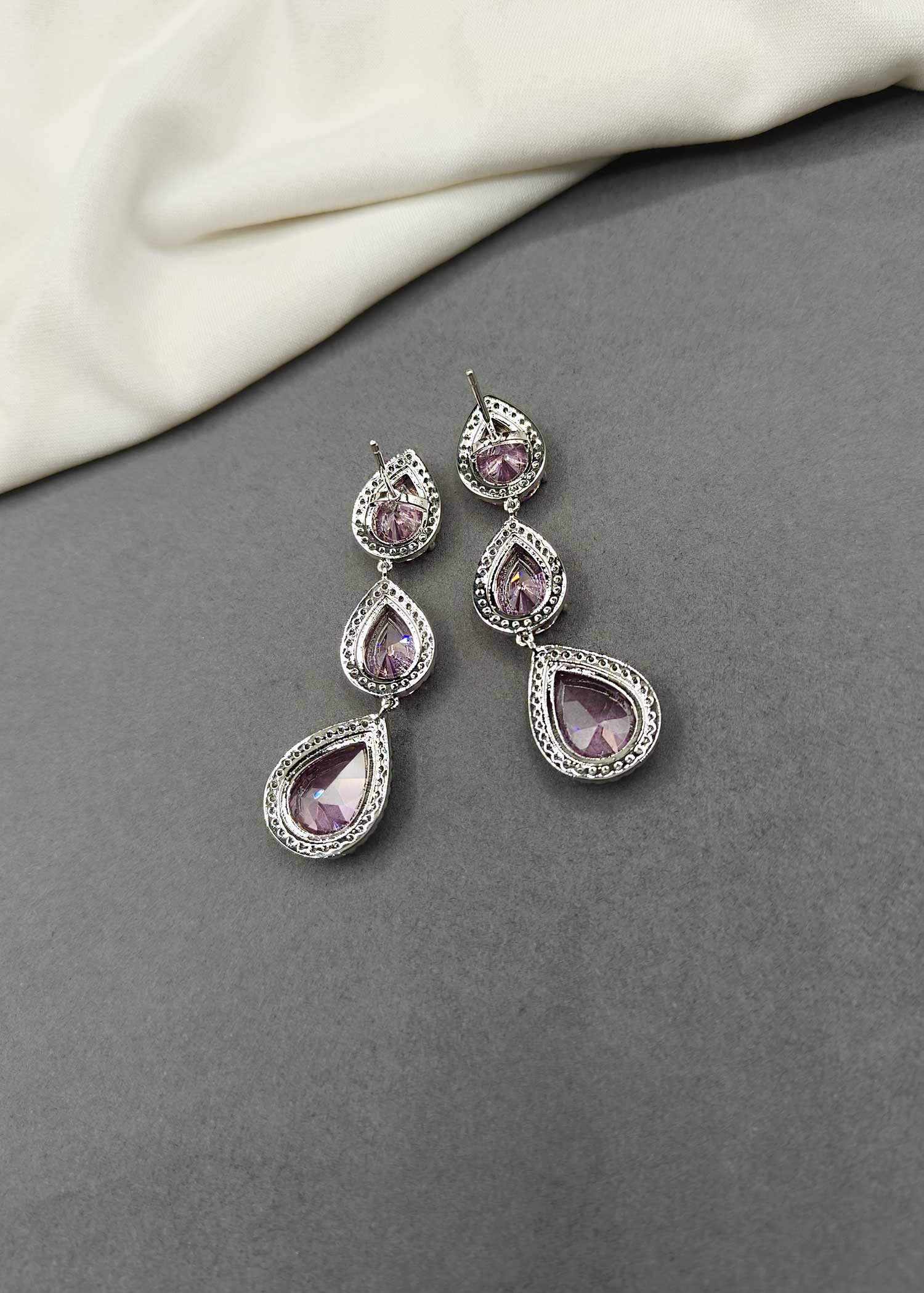 Cubic Zircon Drop Shape Long Women Earring