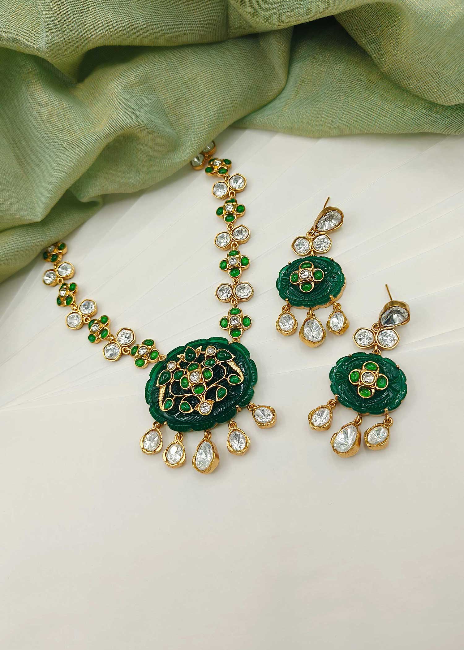 Unique Design Kundan Stone Long Necklace Set