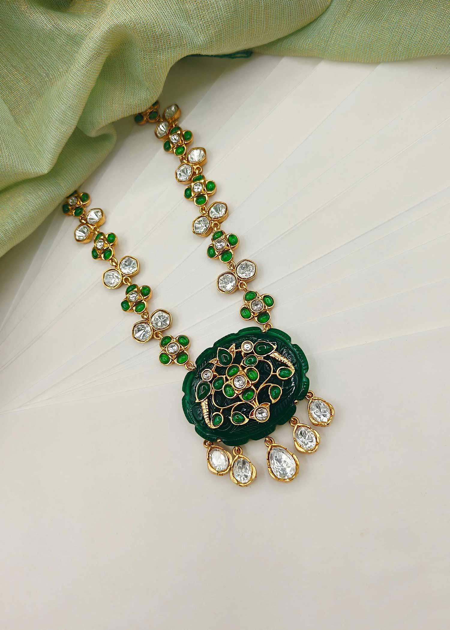 Unique Design Kundan Stone Long Necklace Set