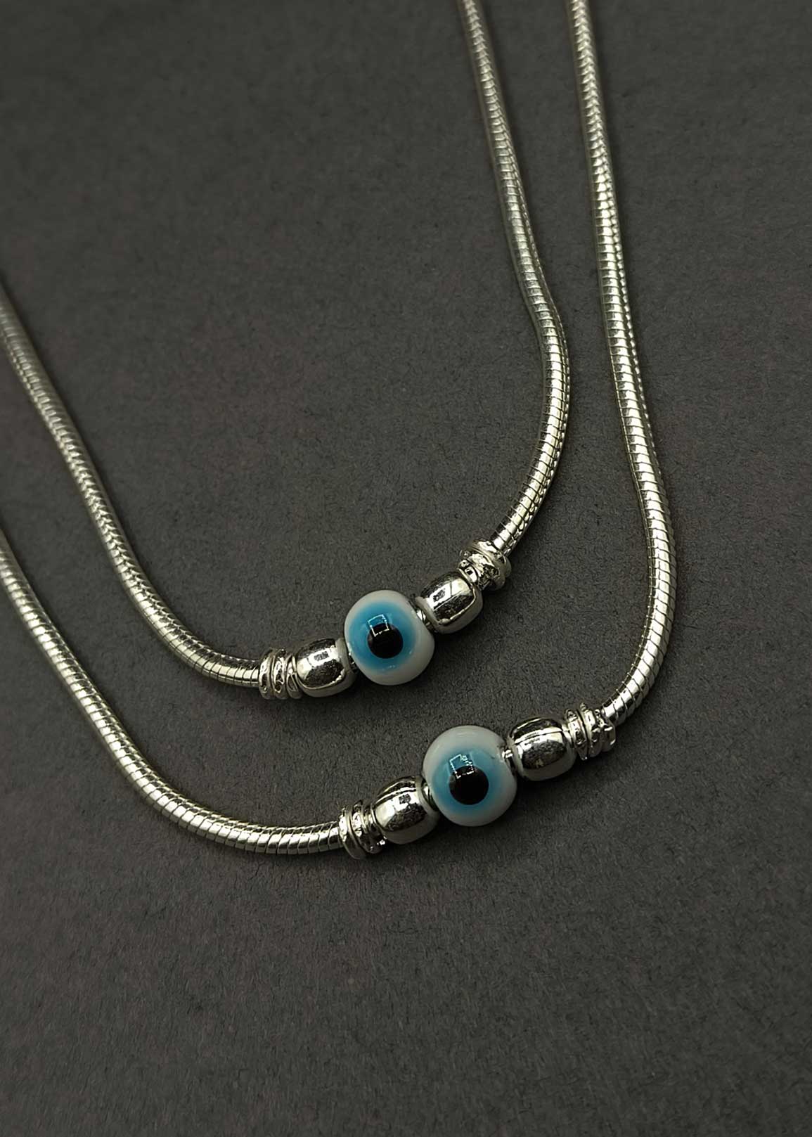 92.5 Sterling Silver Evil Eye Delicate Payal/Anklet