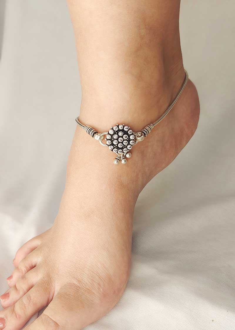 92.5 Sterling Silver Plain Delicate Payal/Anklet