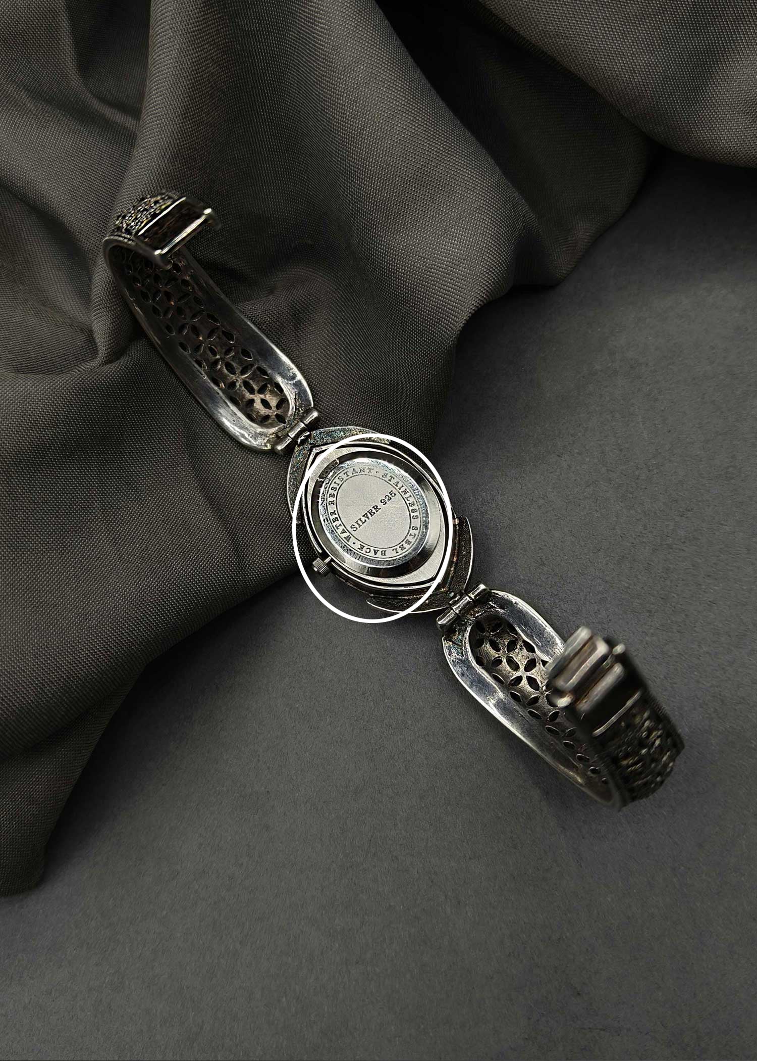 92.5 Sterling Silver Marcasite Stone Women Watch