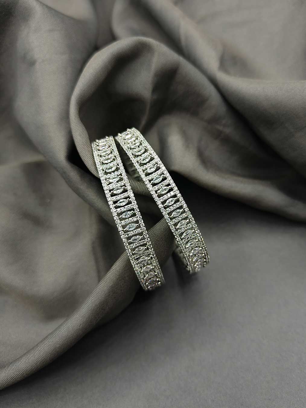 Cubic Zircon With Marquise Diamond Bangle