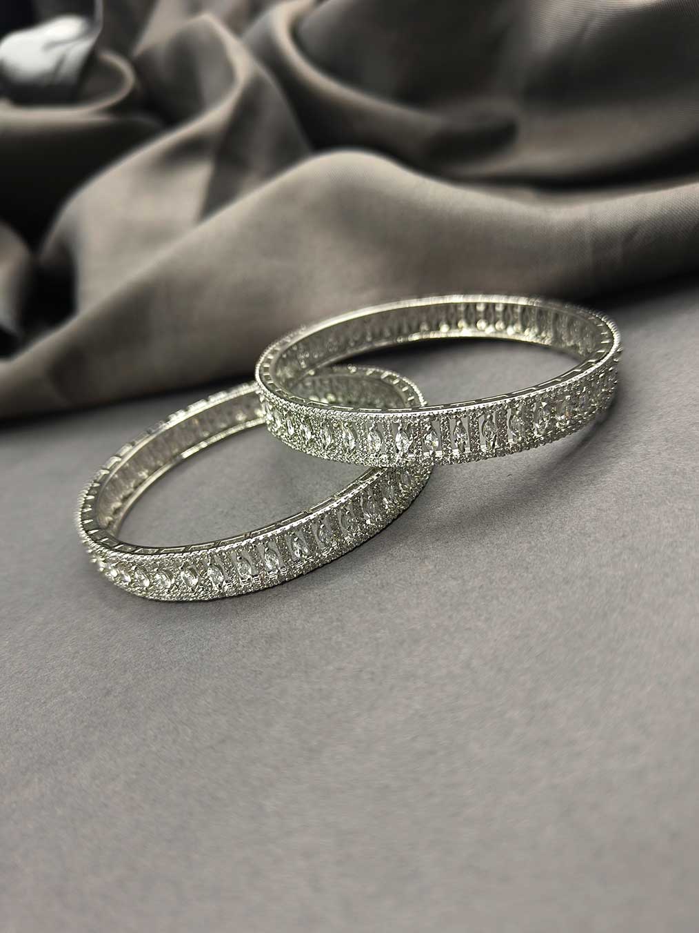 Cubic Zircon With Marquise Diamond Bangle