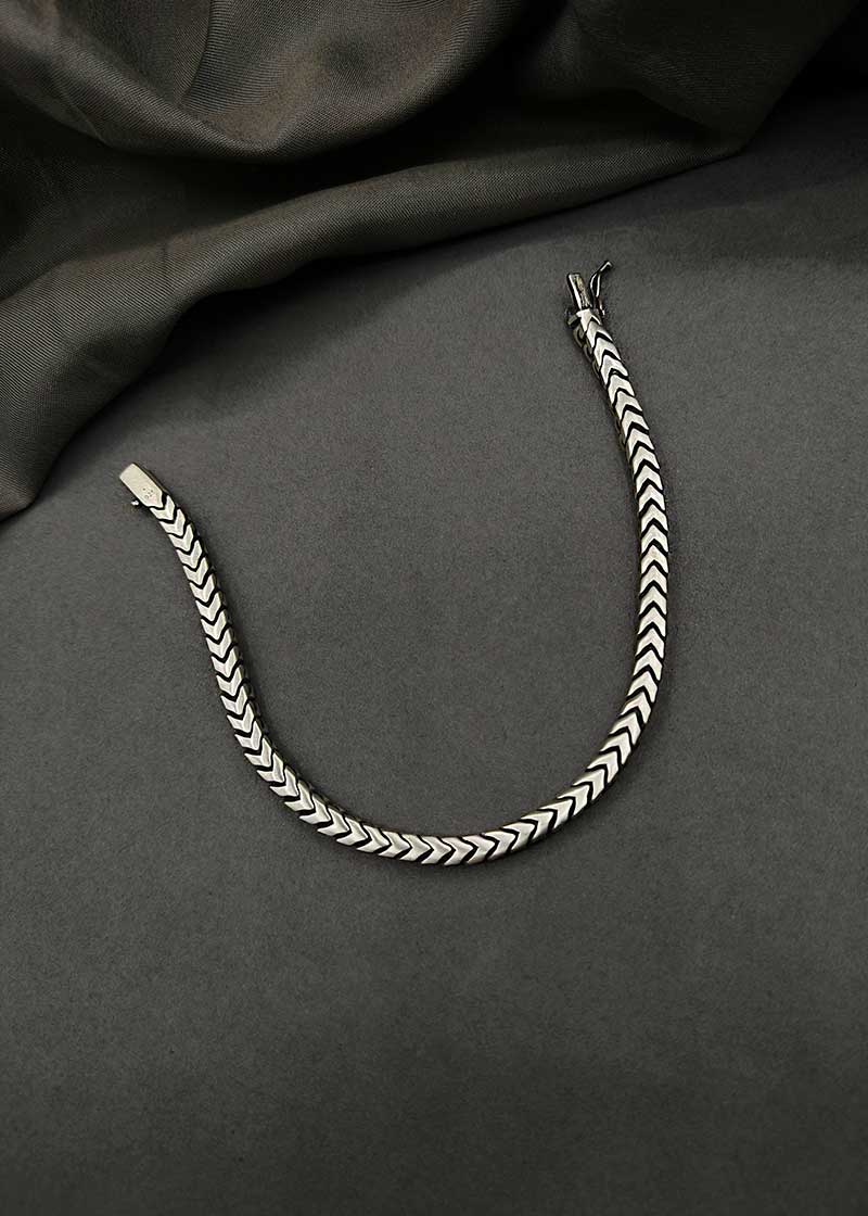 92.5 Sterling Silver Simple Yet Stylish Men's Loose Bracelet