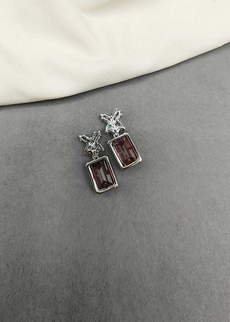 Cubic Zircon Square Shape Small Stud Earring