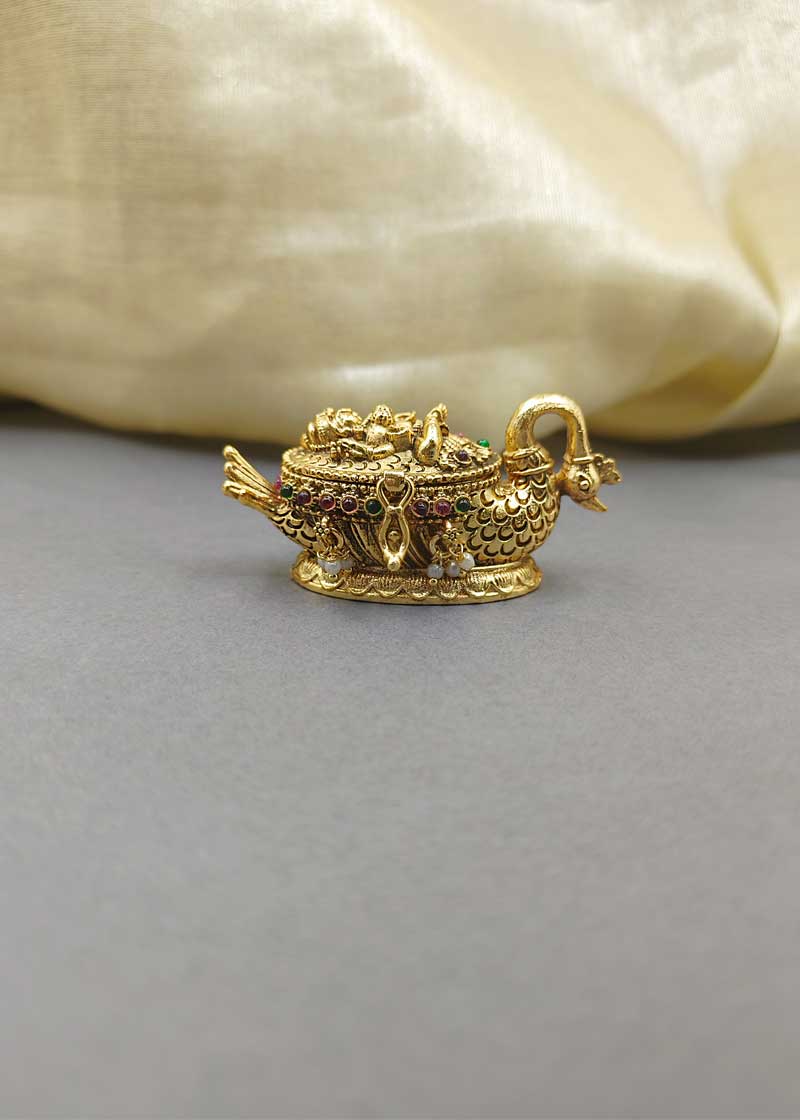 Divine Peacock Design Kumkum Box/ Sindoor Box