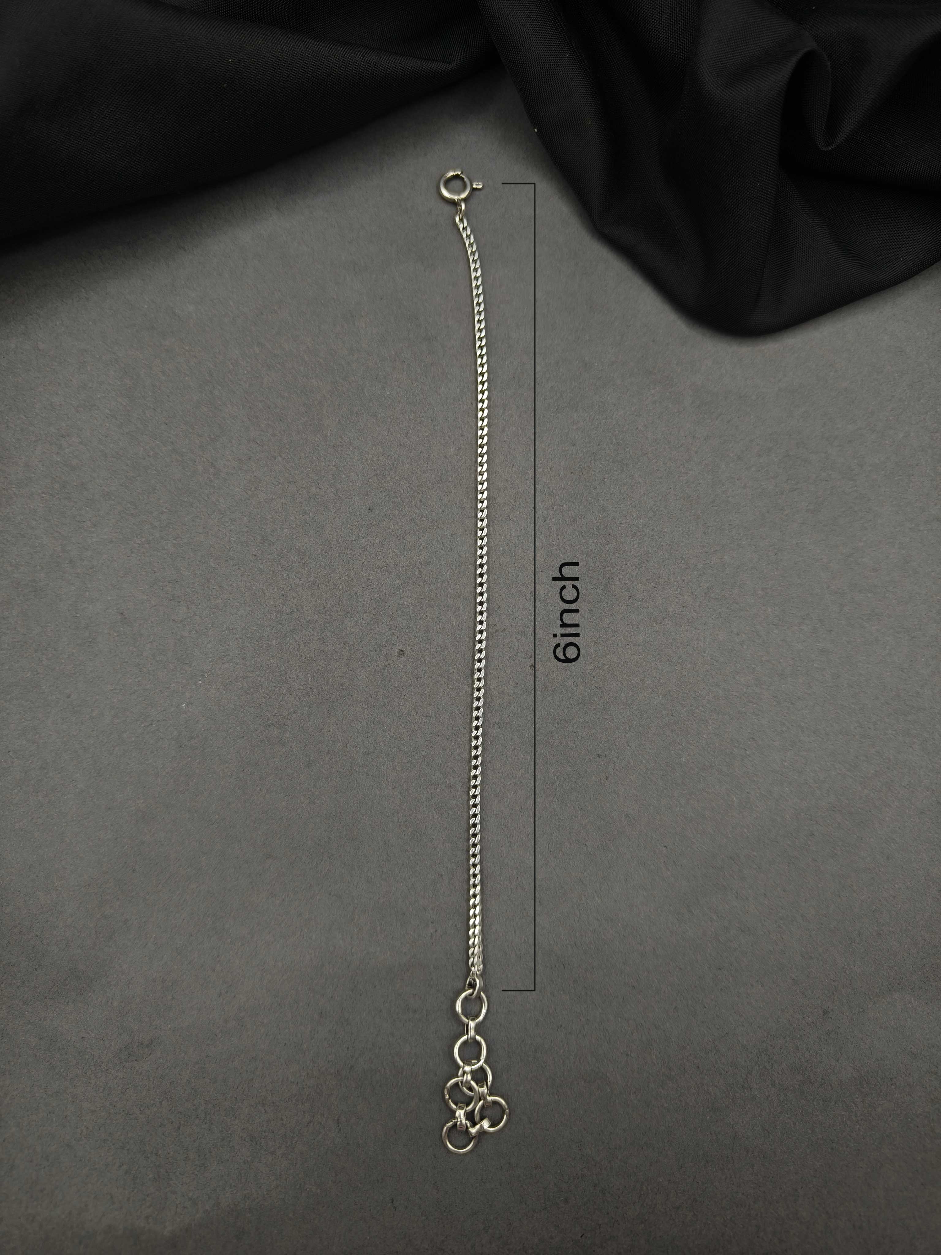 92.5 Sterling Silver Thin Cuban Men / Boys Loose Bracelet
