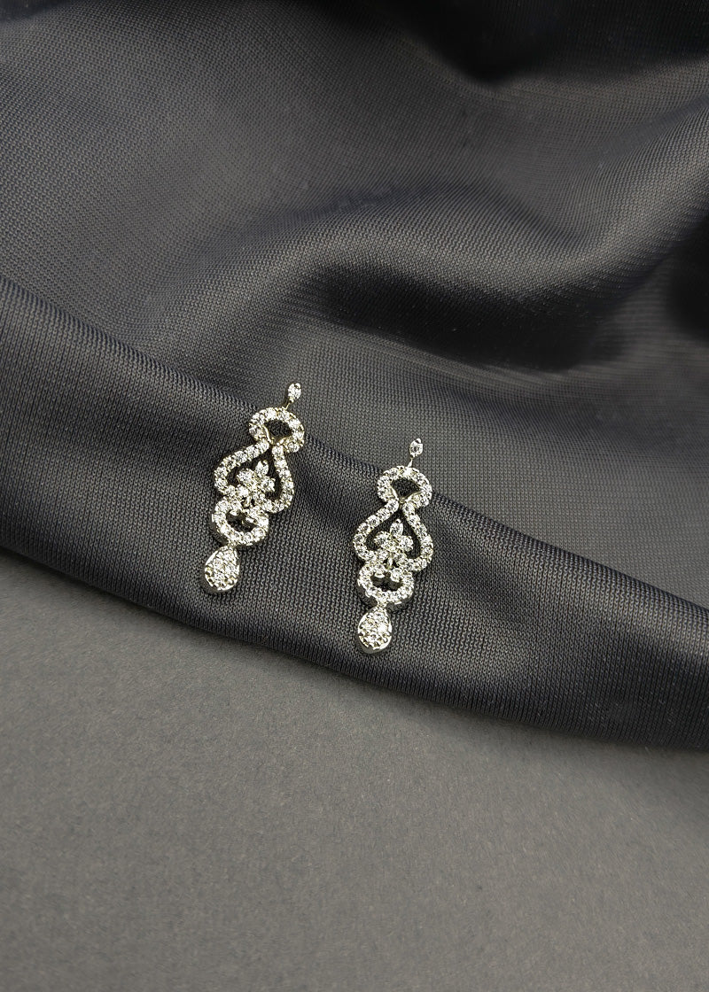 Stylish Cubic Zircon Silver Plated Mangalsutra Pendant set