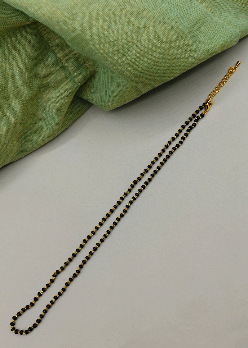 Gold Plated Short Single Line Mangalsutra Chain