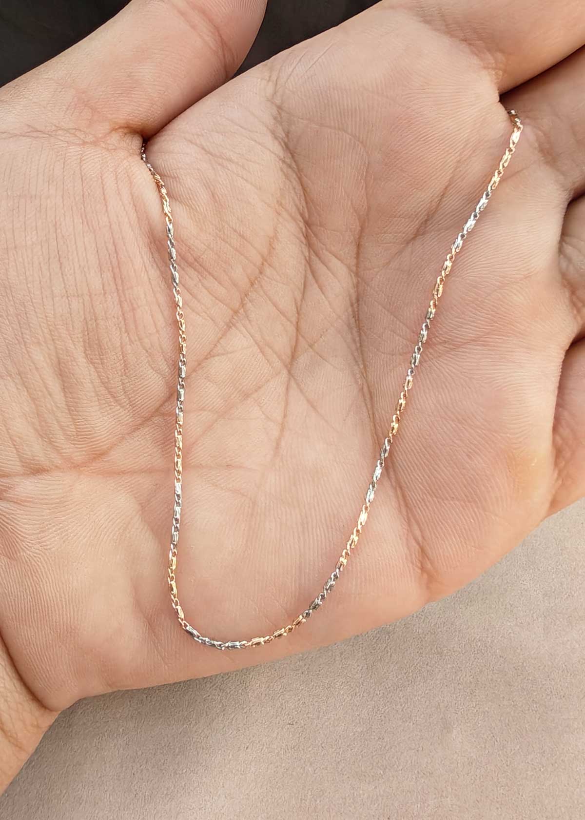 Silver-Gold Plated Delicate Short Chain