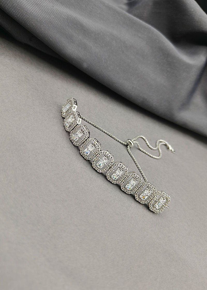 Crystal Cubic Zircon Fully Adjustable Loose Bracelet