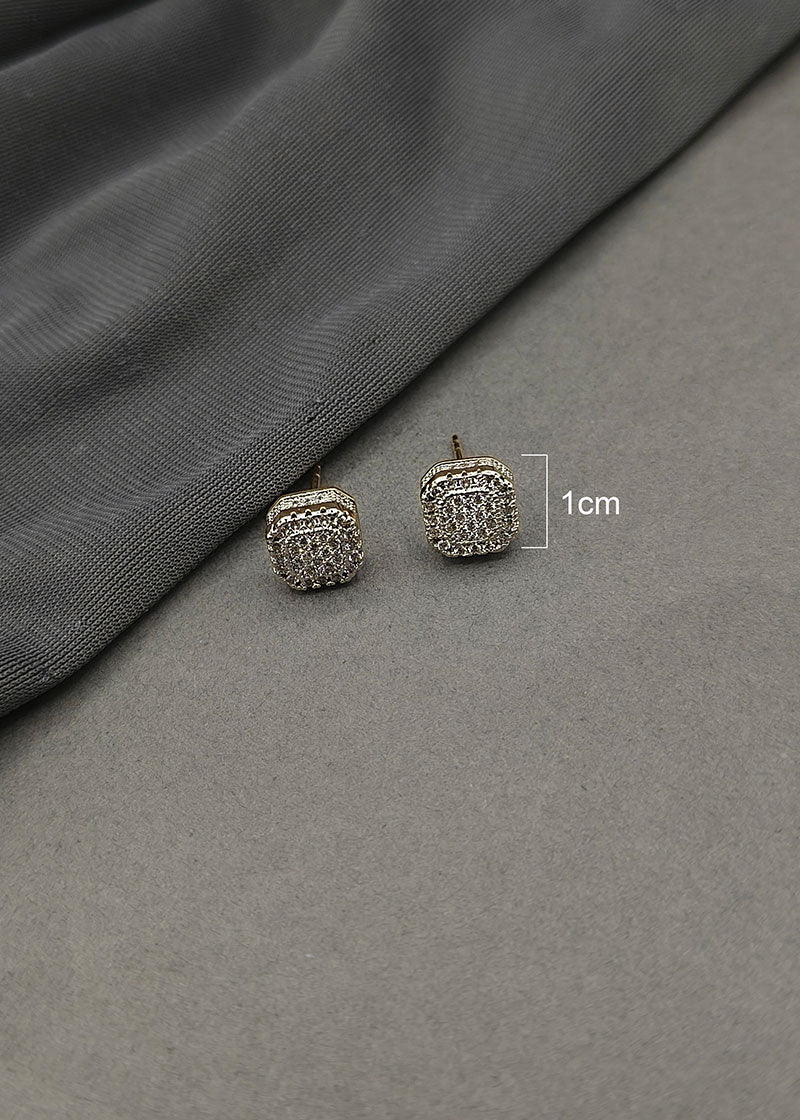 Square Shape Diamond Studded Small Stud Earring