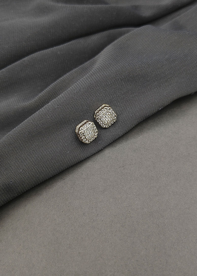 Square Shape Diamond Studded Small Stud Earring
