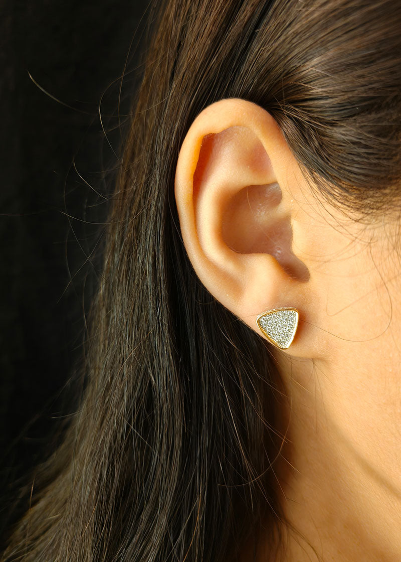 Women Gold-Silver Contemporary Studs Earrings