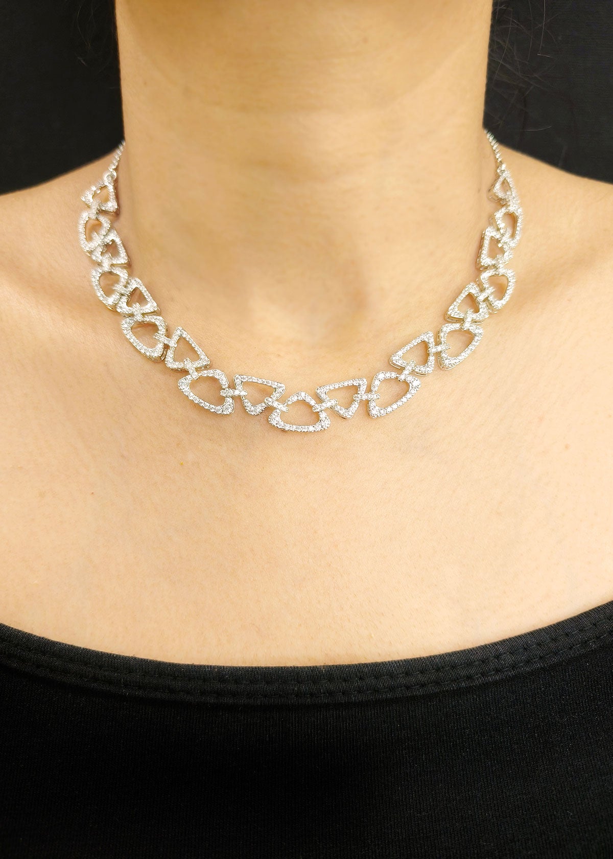 Western Designer Cubic Zircon Delicate Short Necklace Set for Women