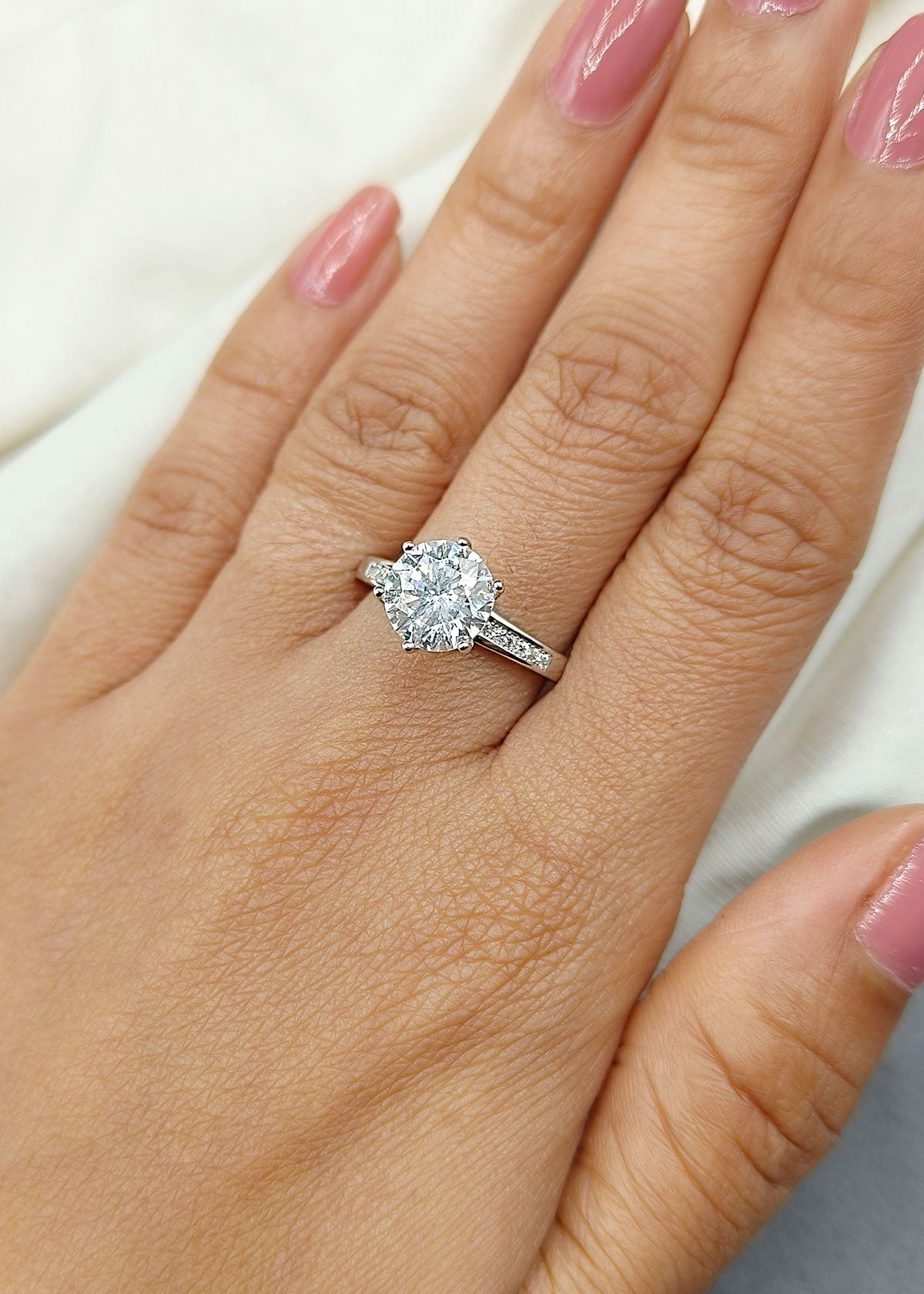 Elegant 92.5 Sterling Silver Adjustable Solitaire Finger Ring For Women