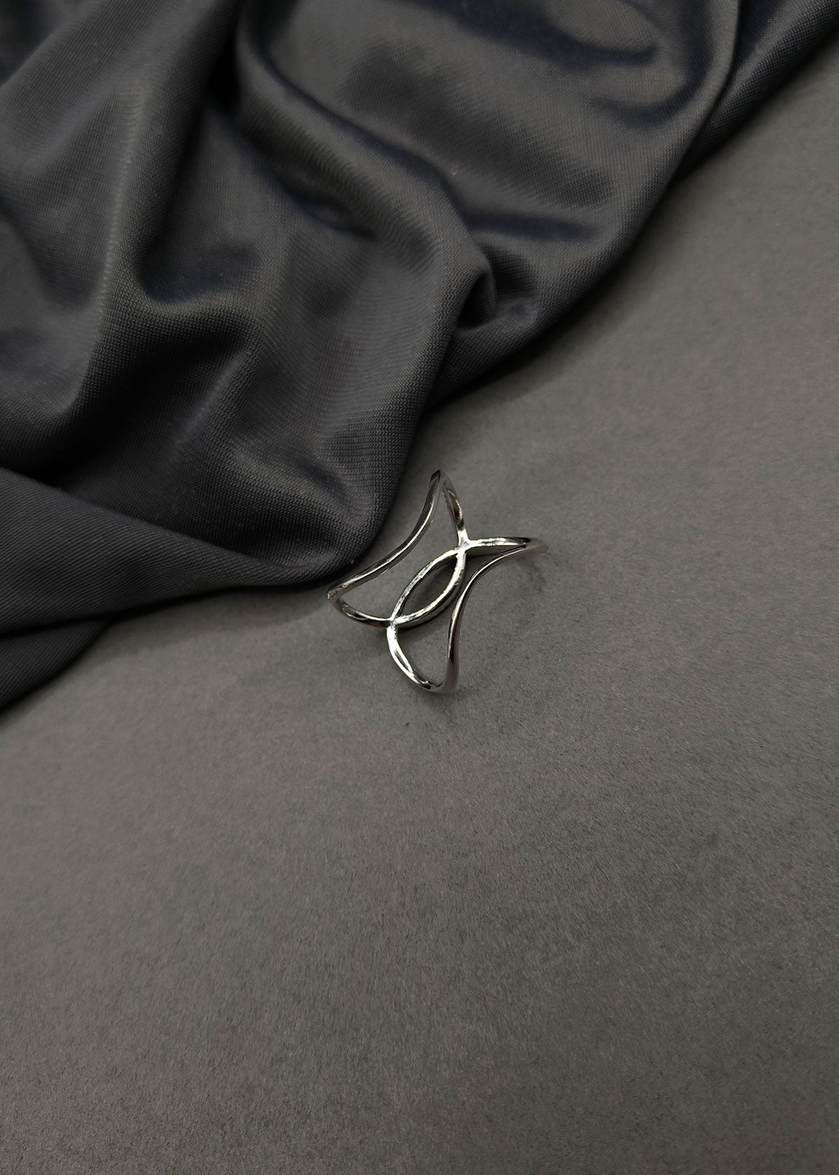 92.5 Sterling Silver Unique Designer Diamond Delicate Adjustable Women Finger Ring
