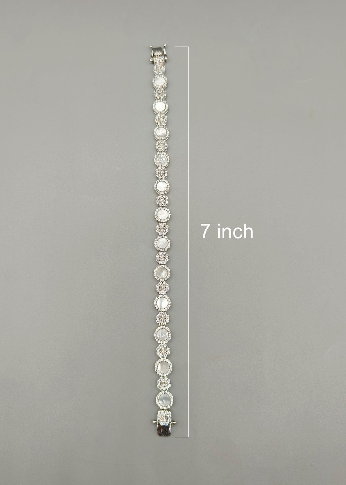 Elegant Dual Texture Mother of Pearl and Cubic Zircon Designer Loose Bracelet
