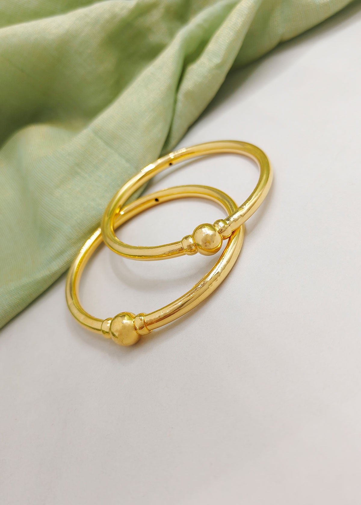 1 Gram Gold Plated Classic Kada Bangles (Pair)
