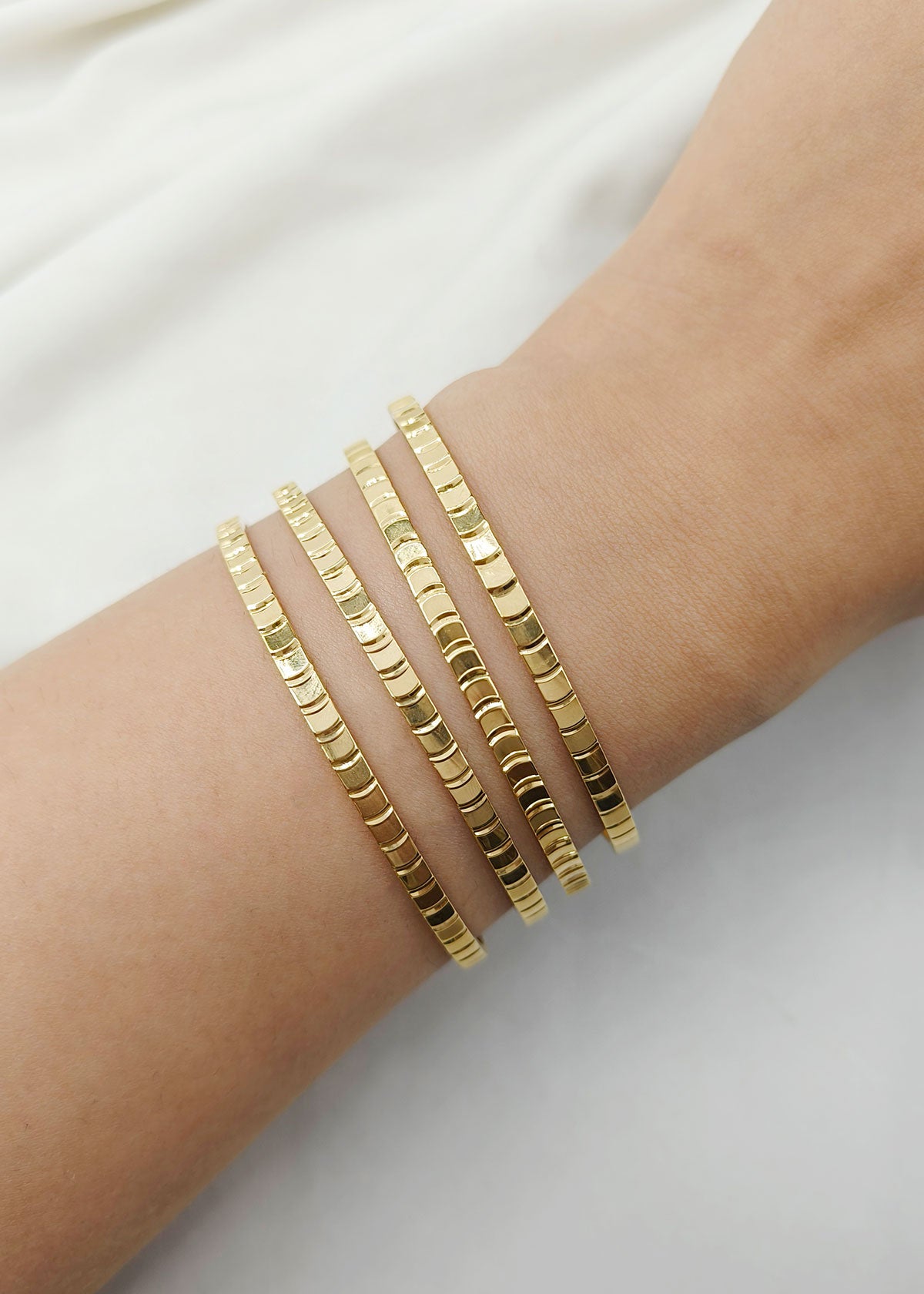 Minimal Textured 1 Gram Gold Plated Bangles (8Pcs)