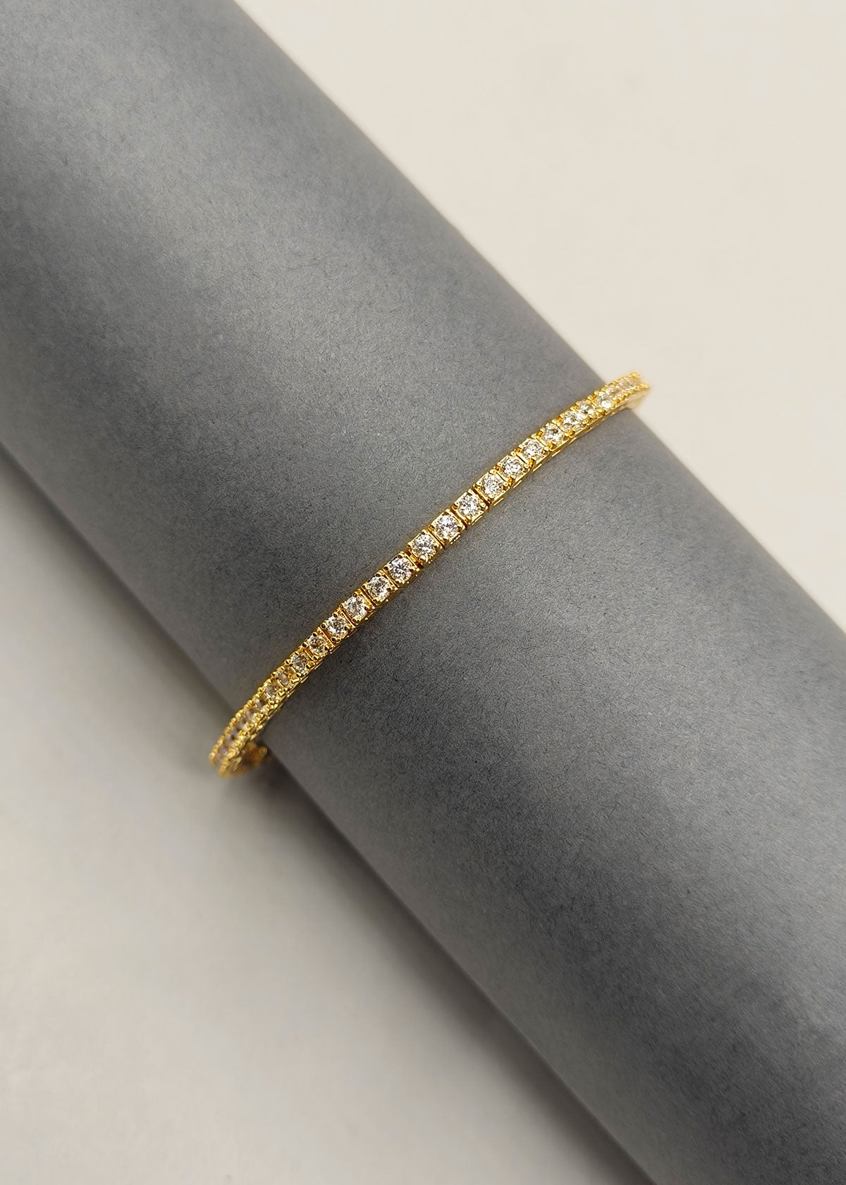 Minimalist Gold Plated Cubic Zircon Square Stone Loose Bracelet