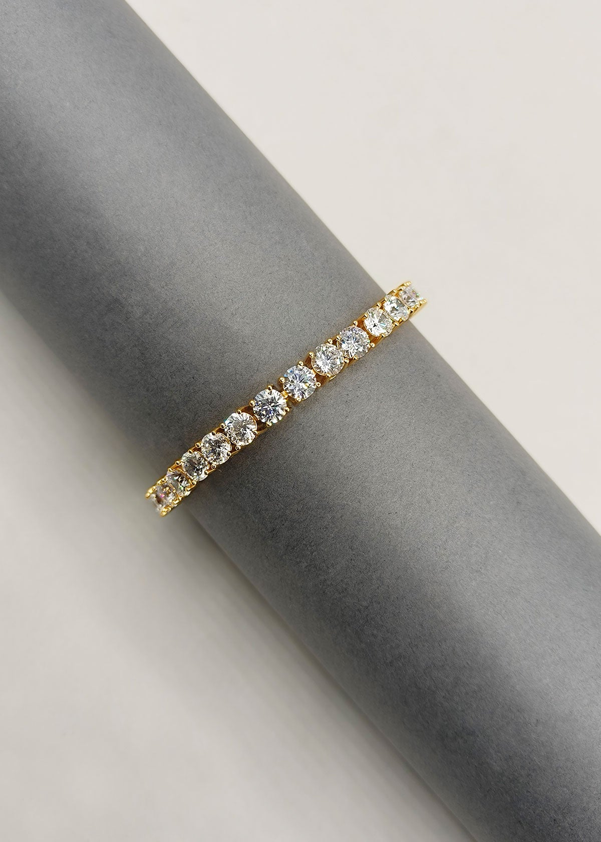 Gold Plated Cubic Zircon Premium Tennis Loose Bracelet