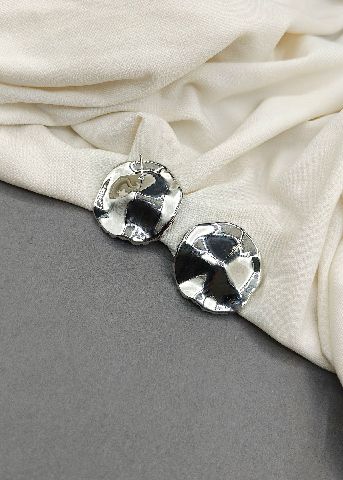 Colourful Pearl Diamond Big Round Stud Earring For Women