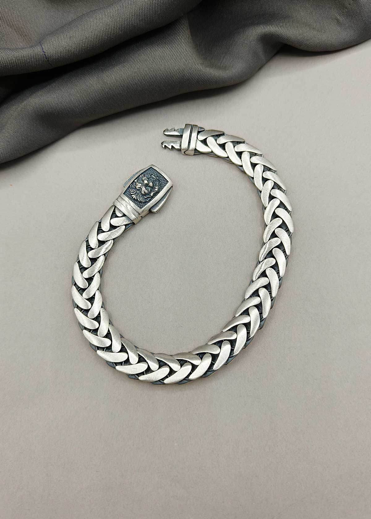 92.5 Sterling Silver Heavy Link Loose Bracelet For Men