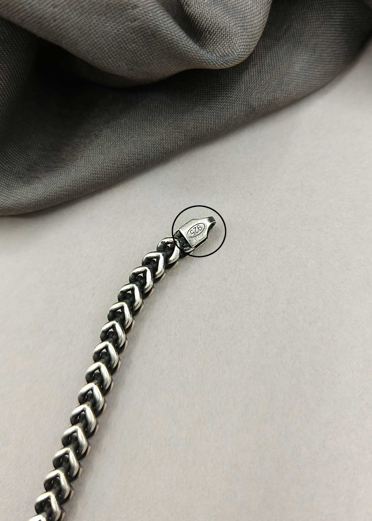 92.5 Sterling Silver Arrow Link Style Loose Men Bracelet