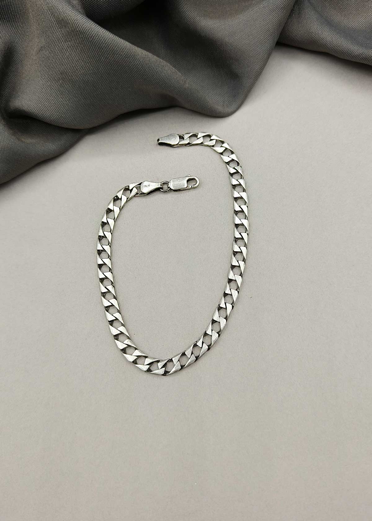 92.5 Sterling Silver Chain Style Delicate Loose Men Bracelet