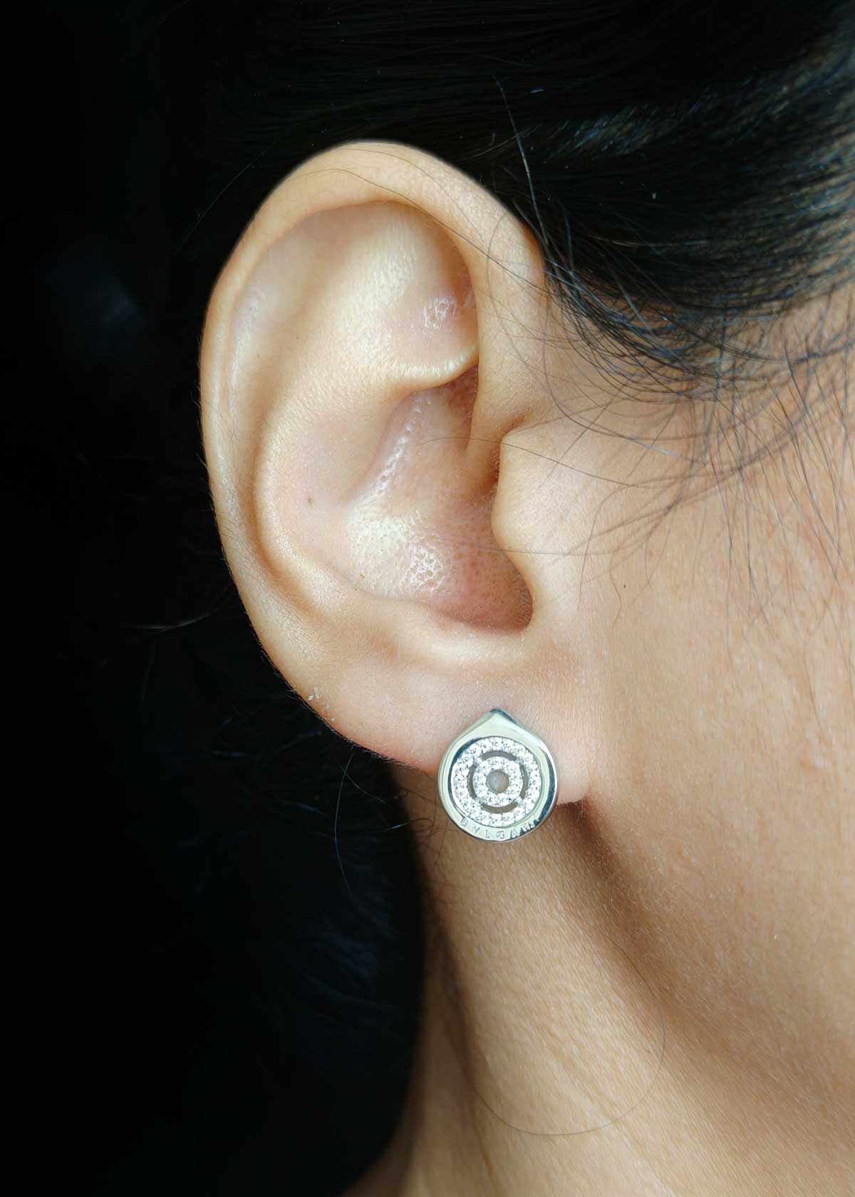 92.5 Sterling Silver Blgari Inspired Circle Design Pendant Set With Chain For Women