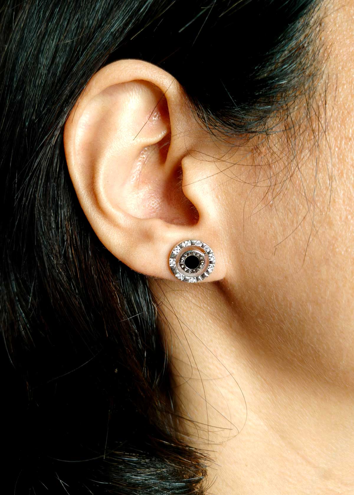 92.5 Sterling Silver Bvlgari Small Stud Earring For Women
