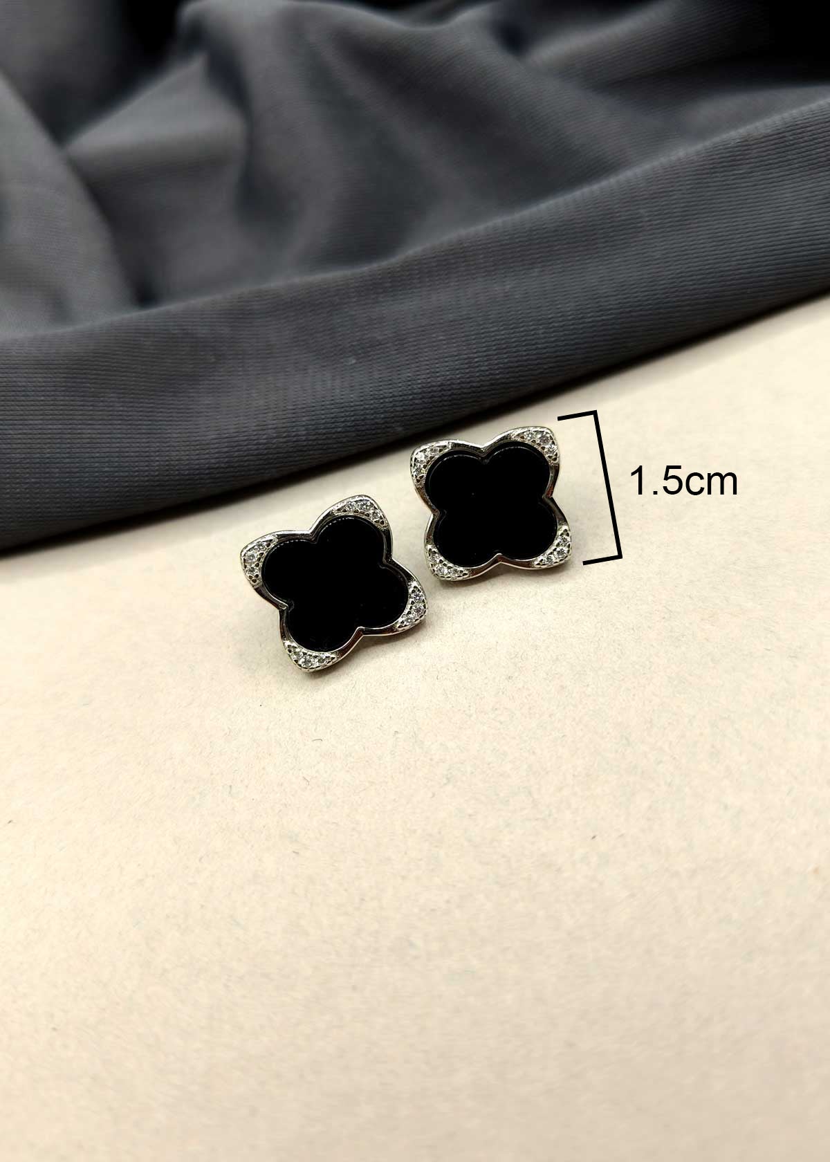 92.5 Sterling Silver Van Cleef Inspired Clover Design In 3 Different Colour Small Stud Earring For Women