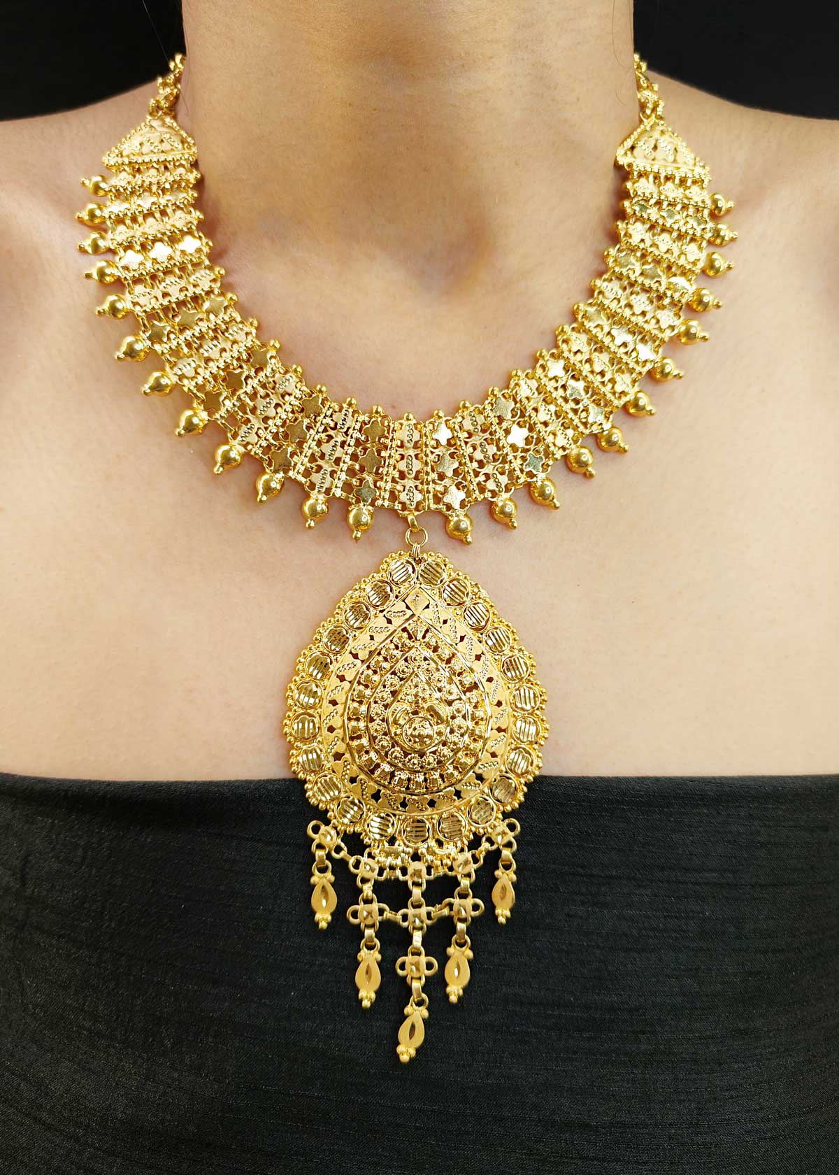 Elegant 1 Gram Gold Gold Plated Long Necklace Set