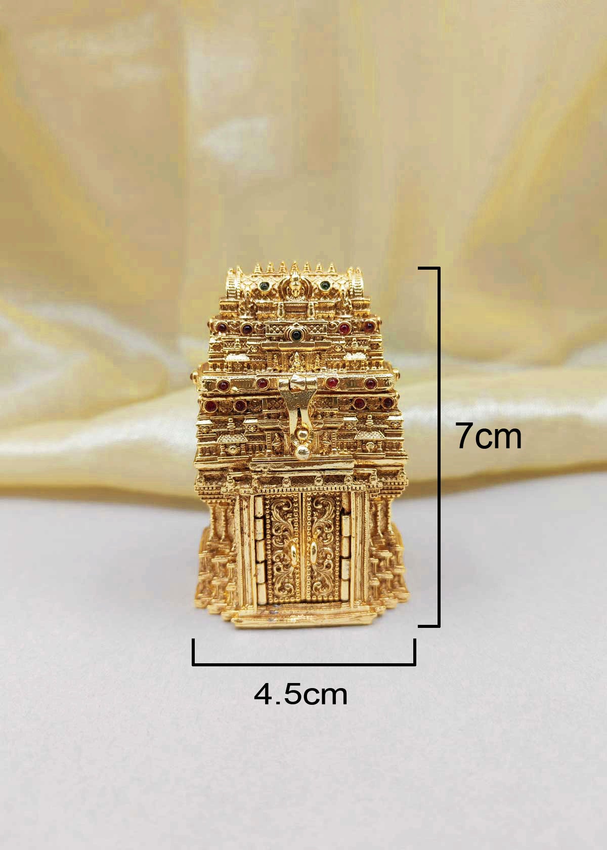 Antique Gold Plated Round Kumkum Box / Sindoor Box