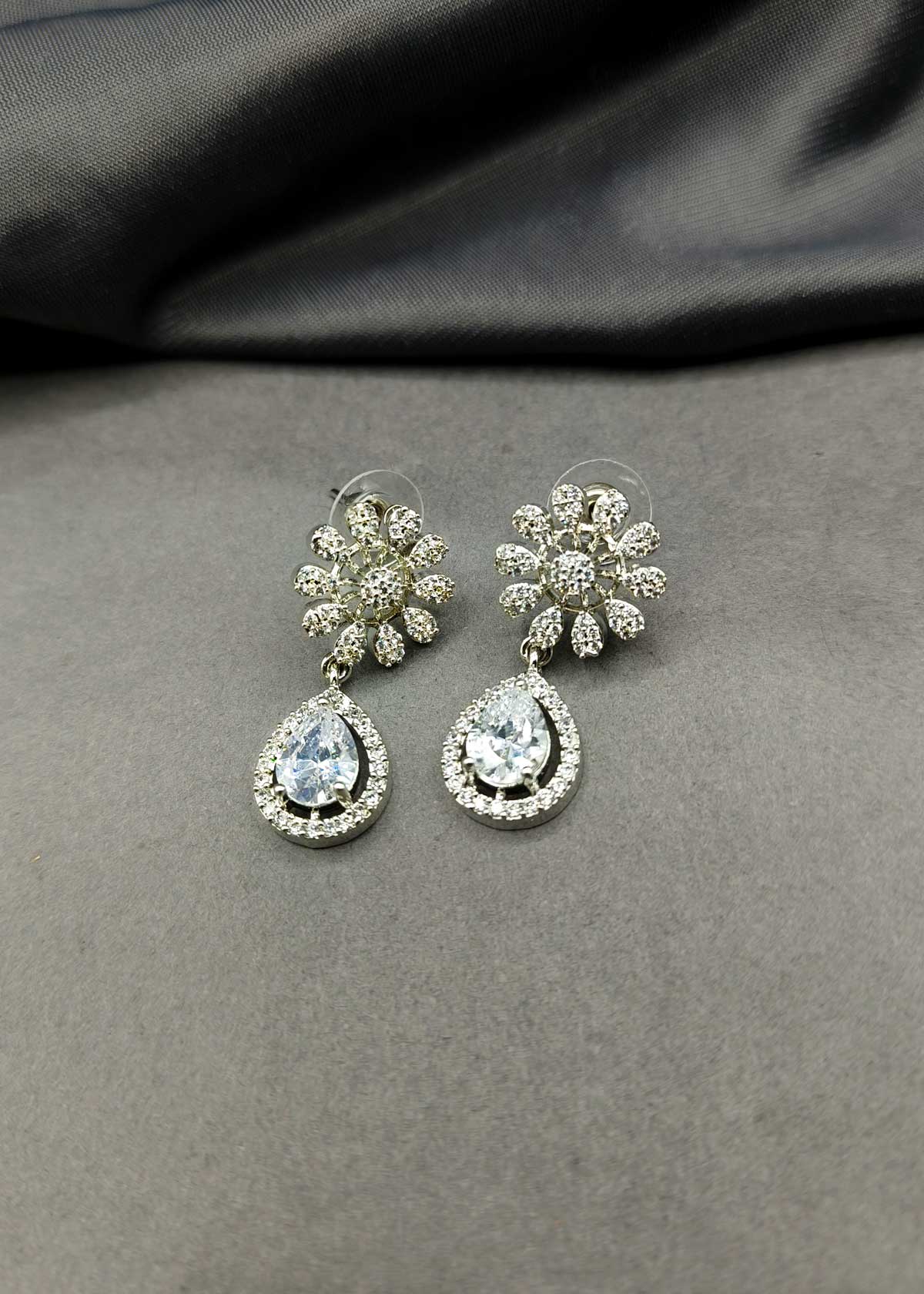 Dazzling Drop Cubic Zircon Gold Silver Plated Hanging Earring For Women