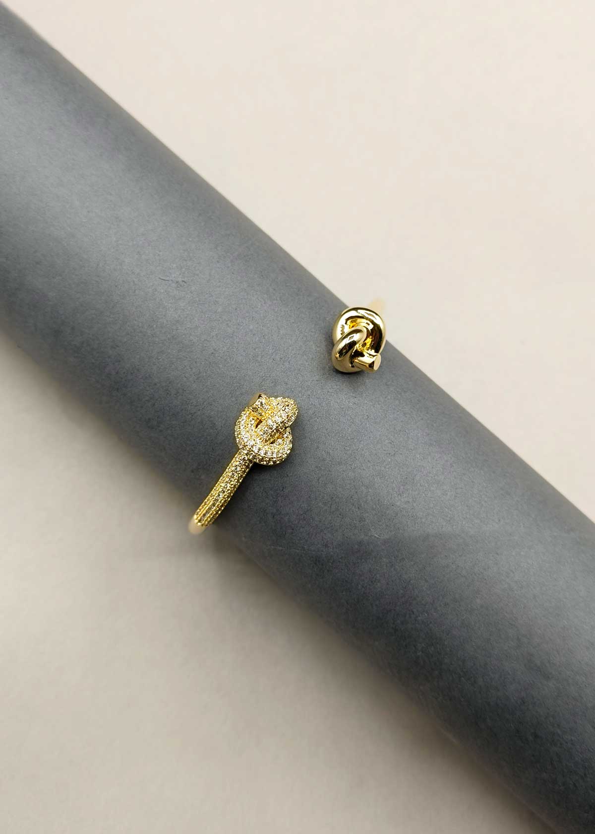 Knot Cuff Cubic Zircon Gold Plated Kada Bracetet For Women