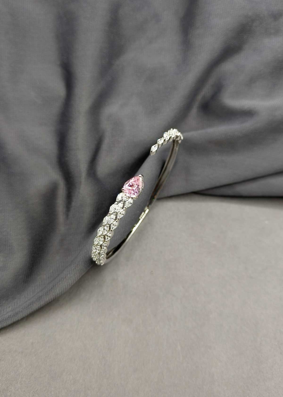 Dazzling Open Cuff Marquise Cubic Zircon Kada Bracetet For Women