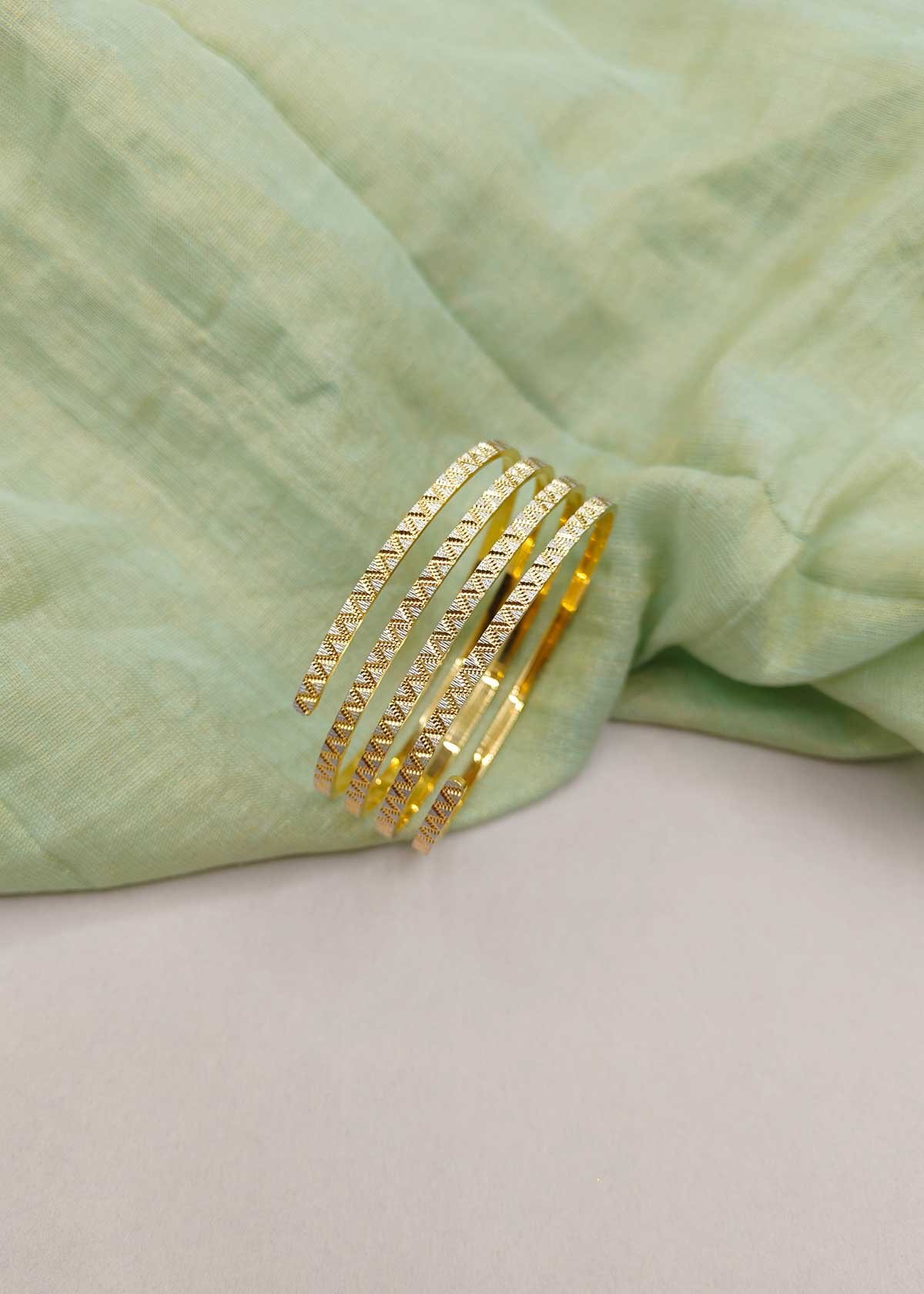 Elegant 1 Gram Gold And Silver Plated Kada Bangle (1Pc)
